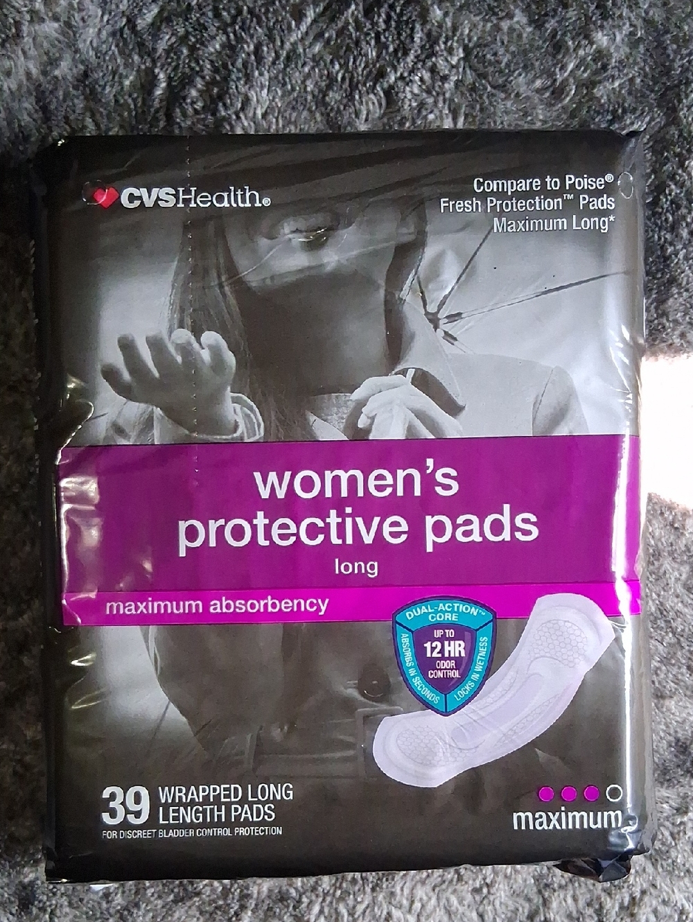 CVS Health Women’s Protective Pads - Long, Purple Packaging